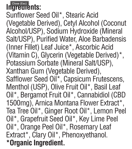 CBD Topical Cream - 1500mg (THC-Free)